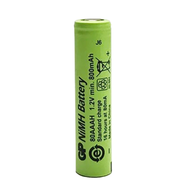 GP 80AAAH 1.2 VOLT 800 MAH DÜZ KAFA ŞARJLI AAA İNCE KALEM PİL ürün görseli 1