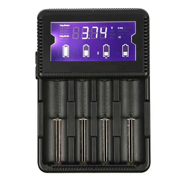 POWERMASTER PMR-S4-4A 18650 4.2V 4X1A-2X2A PİL ŞARJ CİHAZI ürün görseli 1