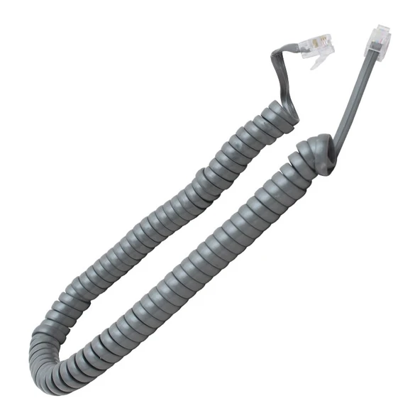 TELEFON SPİRAL KABLO GRİ 4P/4C (AVD-165) ürün görseli 1