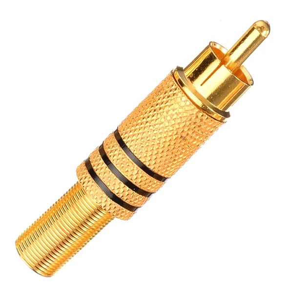 TOS RCA FİŞ METAL GOLD ERKEK KONNEKTÖR (SİYAH KODLU) (ÇK-4) ürün görseli 1