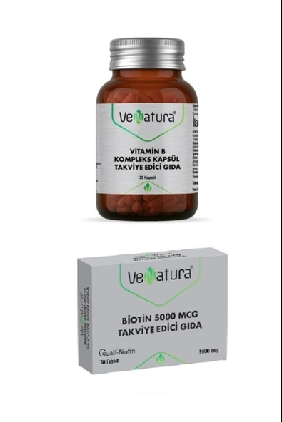 Venatura Vitamin B Kompleks 30 Kapsül + Solgar Biotin 5000 Mcg 50 Kapsül ürün görseli 1