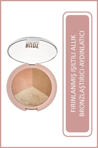 Golden Rose Nude Look Baked Trio Face Powder Allık&Bronzlaştırıcı&Aydınlatıcı 9,5 g ürün görseli 1