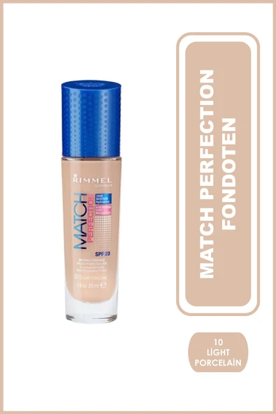 RIMMEL LONDON Fondöten - Match Perfection 10 Light Porcelain 3614220953984 ürün görseli 1
