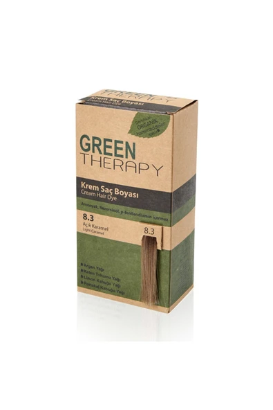 Green Therapy Krem Saç Boyası 8.3 Açık Karamel ürün görseli 1