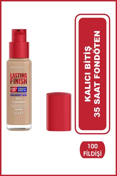 Rimmel Kalıcı Bitiş 35 Saat Fondöten - 100 - Fildişi, 30ml ürün görseli 1