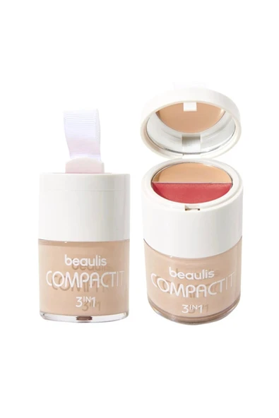 beaulis Compact İt Fondöten & Allık & Kapatıcı 3 in 1 Yüksek Pigmentli Tek Paket / 108 Sand Sensation ürün görseli 1