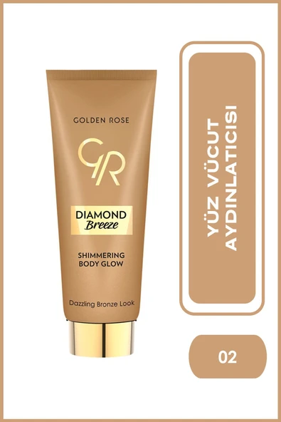 Golden Rose Diamond Breeze Yüz & Vücut Aydınlatıcısı 02 Dazzle Bronz Body Glow 100 ml ürün görseli 1