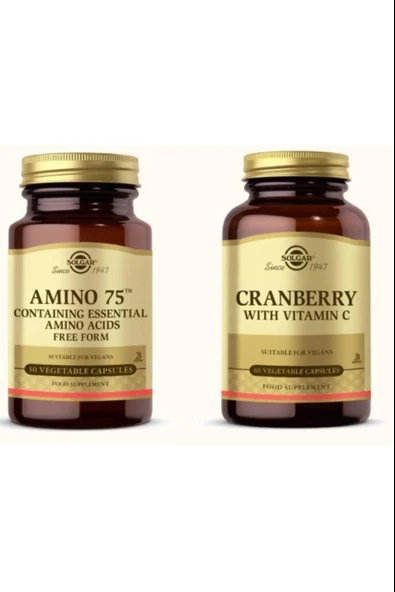 Solgar Amino 75 Essential Amino 30 Kapsül+ Cranberry Extract With Vitamin C 60 Kapsül ürün görseli 1