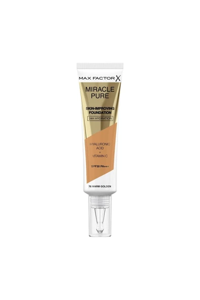 Max Factor Miracle Pure Foundation Warm Golden No:76 - Resim 2