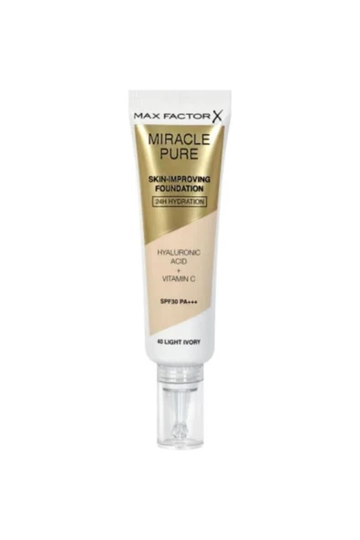 Max Factor Miracle Pure Foundation Light Ivory No: 40 - Resim 2