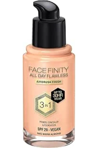 Max Factor Facefinity All Day Flawless Fondöten - N45 - Sıcak Badem, 30ml ürün görseli 1