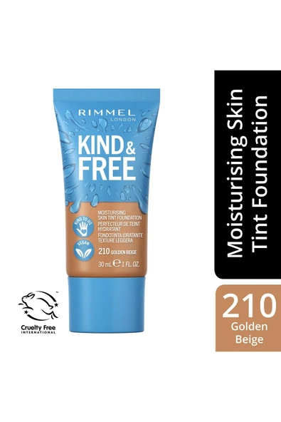 RIMMEL LONDON Vegan London Fondöten Kind Free Dous Foundation Golden Beige No:210 ürün görseli 1