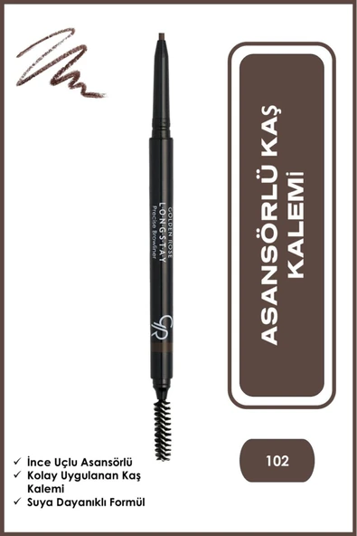Golden Rose Longstay Precise Browliner 102 Asansörlü Kaş Kalemi 0,09 g ürün görseli 1