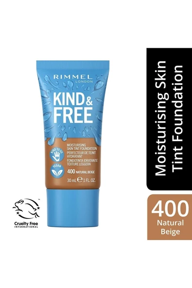 RIMMEL LONDON Fondöten Kind Free Foundation Natural Beige No:400 ürün görseli 1