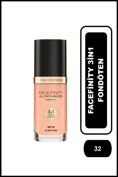 Max Factor Fondöten - FaceFinity All Day Flawless Foundation 32 Light Beige 3614227923256 ürün görseli 1