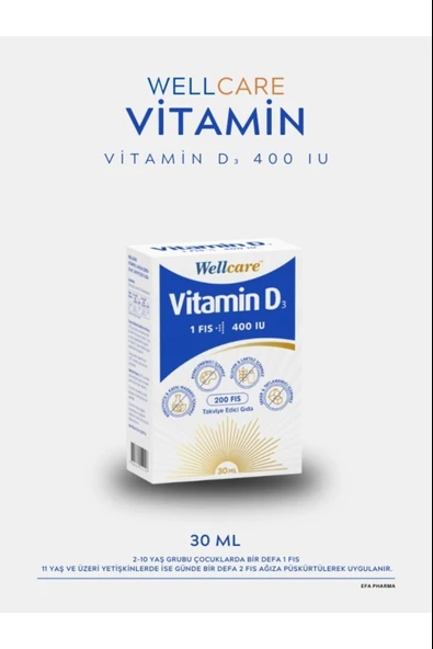 Wellcare Vitamin D3 400 IU 30 ml ürün görseli 1