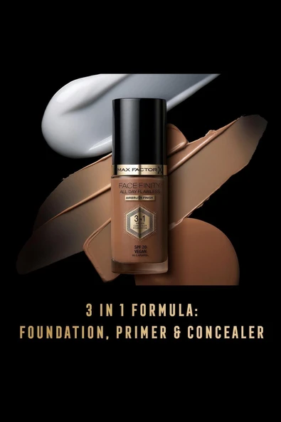 Max Factor Fondöten Facefinity Foundation All Day Flawless 77 Soft Honey - Resim 5