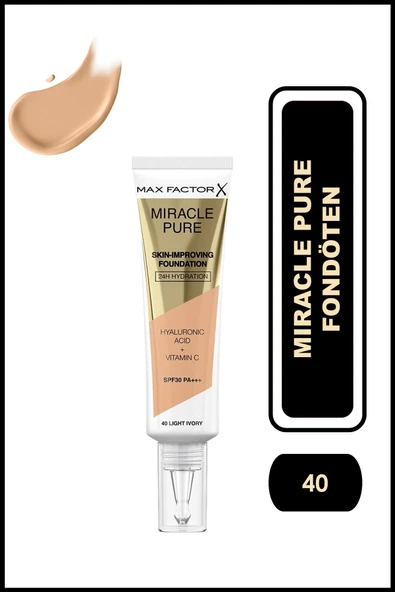 Max Factor Miracle Pure Foundation Light Ivory No: 40 ürün görseli 1