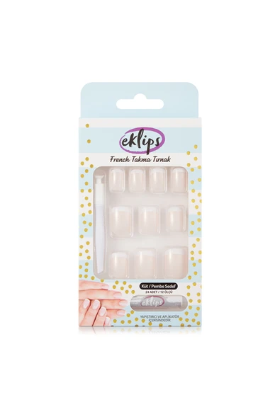 eklips Takma Tırnak French Sedefli Pembe Küt ürün görseli 1
