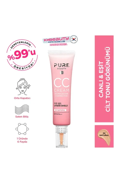 PURE BEAUTY Cc Krem Spf50 Pa Natural 30 ml - 4894532915095 ürün görseli 1