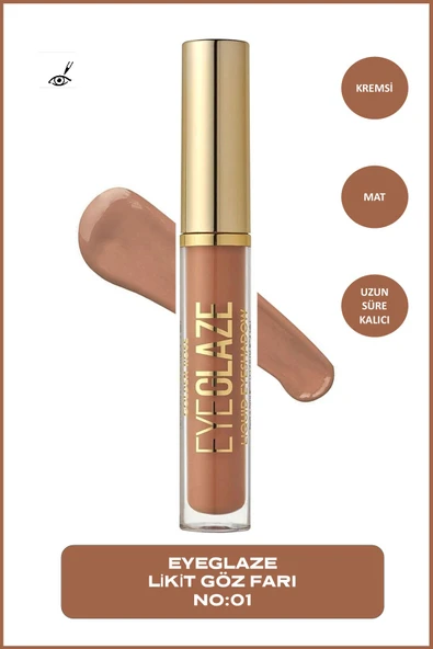 Golden Rose Eye Glaze Liquid Eyeshadow 01 Woody Likit Far 3,5 ml ürün görseli 1