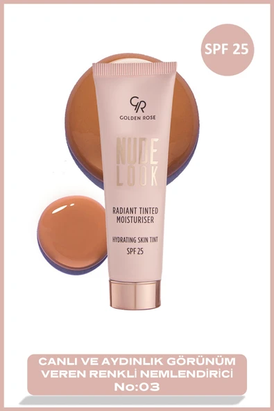Golden Rose Nude Look Tinted Moisturiser 03 Deep Tint Papatya ve Hyaluronik Asitli Renkli Nemlendirici 32 ml ürün görseli 1