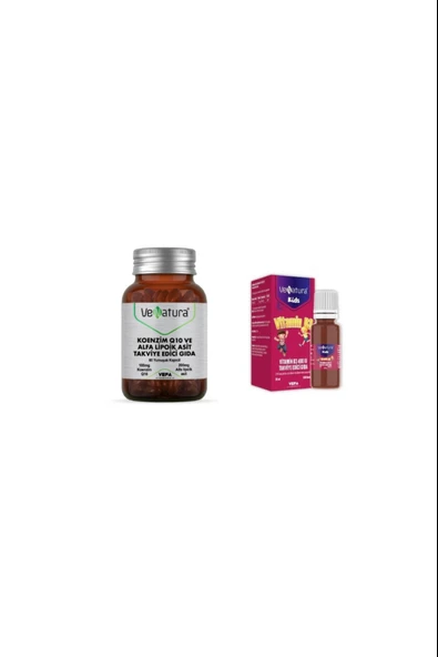 Venatura Koenzim Q10, Alfa Lipoik Asit 60 Kapsül + Çocuklar Için D3 400 Iu 20 Ml ürün görseli 1