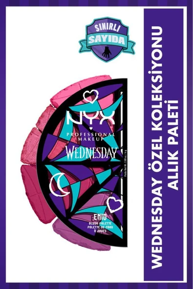 NYX Professional Makeup Wednesday Özel Koleksiyonu 4'lü Allık Paleti ürün görseli 1