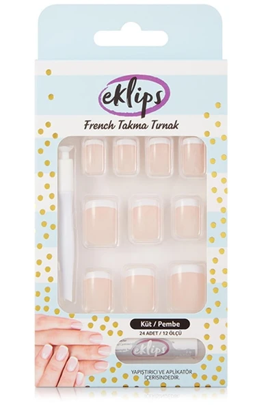 eklips Takma Tırnak French Pembe Küt ürün görseli 1