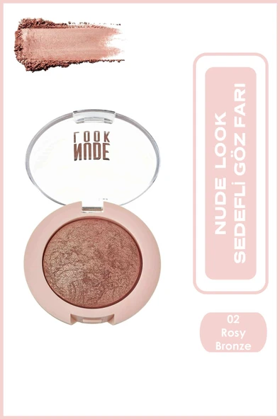 Golden Rose Nude Look Pearl Baked Eyeshadow 02 Rosy Bronze Fırınlanmış Parlak Göz Farı 2,5 g ürün görseli 1