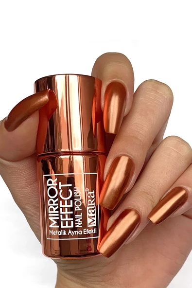 Mara Yeni Mirror Effect Nail Polish 15 ml - Bakır - Resim 2