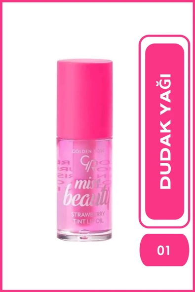 Golden Rose Miss Beauty Tint Lip Oil 01 Strawberry Çilek ve Jojoba Yağlı Renklendirici Dudak Yağı 6 ml ürün görseli 1
