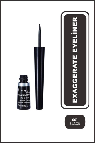 RIMMEL LONDON Eyeliner - Exaggerate Eye Liner 001 100% Black 5012874101009 ürün görseli 1