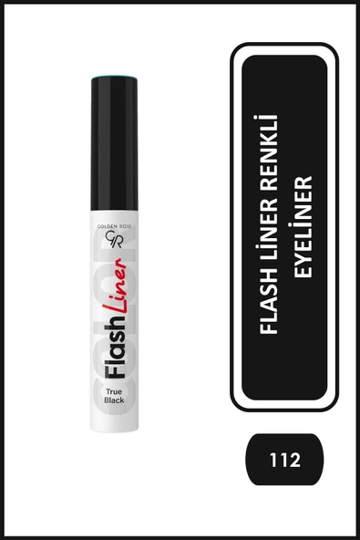 Golden Rose Flash Liner Colored Eyeliner 112 True Black Renkli Eyeliner 3,5 ml ürün görseli 1