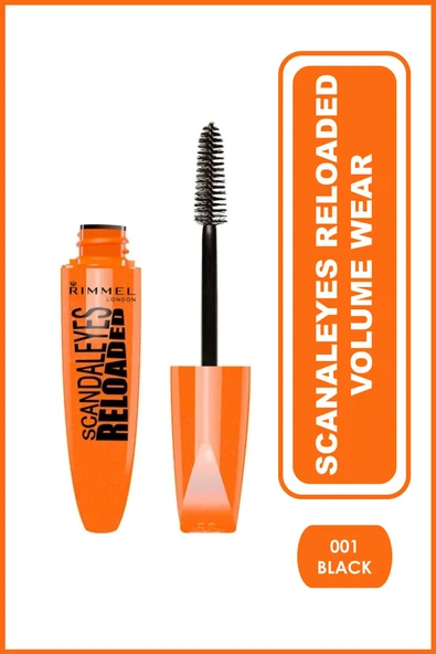 RIMMEL LONDON Maskara & Scandaleyes Reloaded Volume Wear No: 001 Black ürün görseli 1