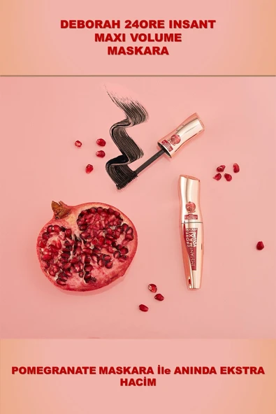 Deborah 24ore Instant Maskara Maxi Volume Pomegranate - Resim 3