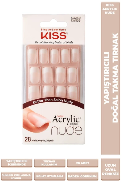 Kiss Takma Tırnak Seti Tırnak Yapıştırıcılı - Kan03c. - 731509642681 ürün görseli 1