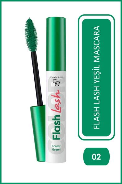 Golden Rose Flash Lash Yeşil Maskara No:02 Orman Yeşili–9 ml ürün görseli 1