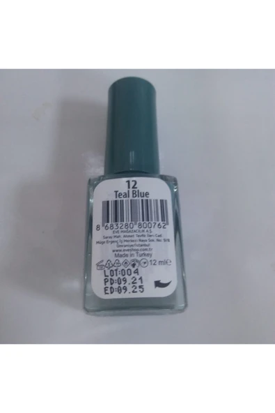beauty girl Teal Blue 12 Numara 12 Ml 8683280800762 Oje ürün görseli 1