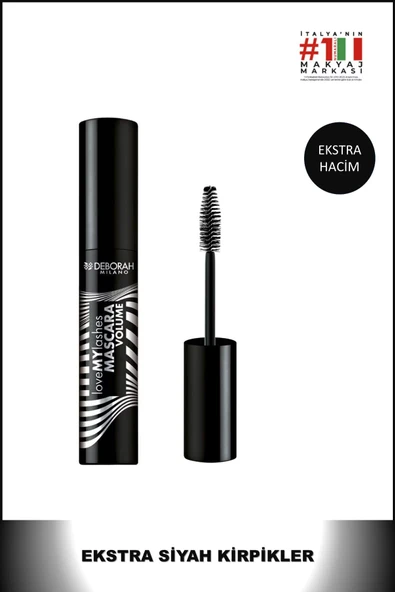 Deborah Milano Love My Lashes Ekstra Hacim Etkili Siyah Maskara Pr ürün görseli 1