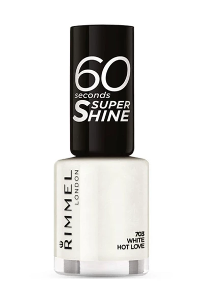 RIMMEL LONDON 60 Saniyede Kuruyan Oje - 60 Seconds Super Shine 703 White Hot 3614220617169 ürün görseli 1