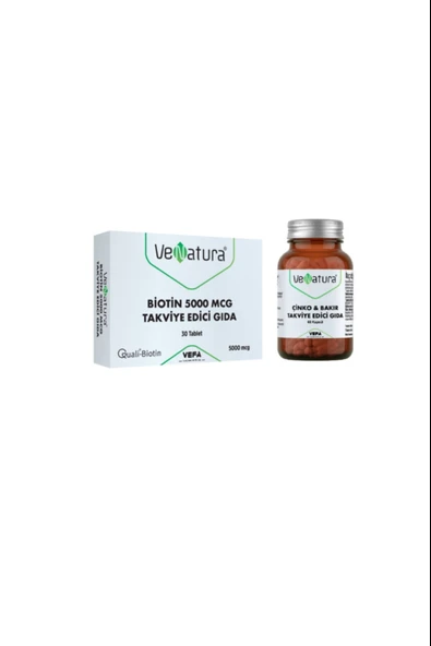 Venatura Biotin 5000 Mcg 30 Tablet + Venatura Çinko & Bakır 60 Kapsül ürün görseli 1