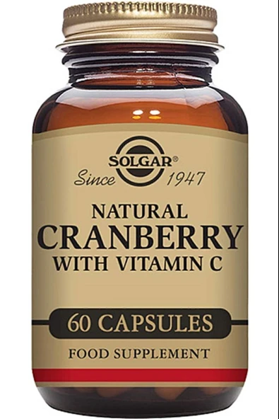 Solgar Cranberry Extract with Vitamin C 60 Kapsül ürün görseli 1