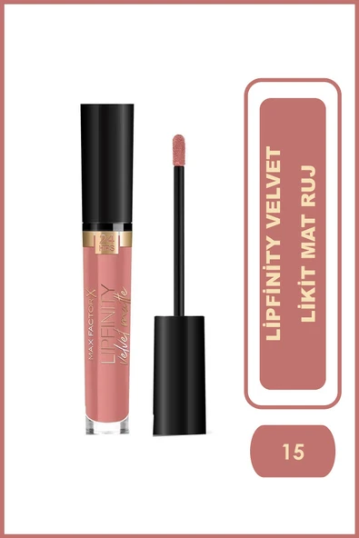 Max Factor Mat Ruj - Lipfinity Velvet Matte RG Lipstick 015 Nude Silk 3.5ml 17Iv 8005610629612 ürün görseli 1