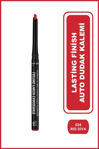 RIMMEL LONDON Dudak Kalemi - Lasting Finish Auto Lipliner Red Diva ürün görseli 1