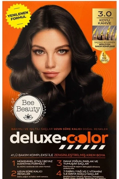 Bee Beauty Deluxe Color Kit Saç Boyası 3.0 Koyu Kahve ürün görseli 1