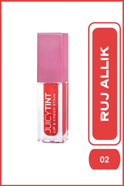 Golden Rose Juicy Tint Lip & Cheek Stain 02 Pink Crush Dudak ve Yanak Renklendirici 5,2 ml ürün görseli 1