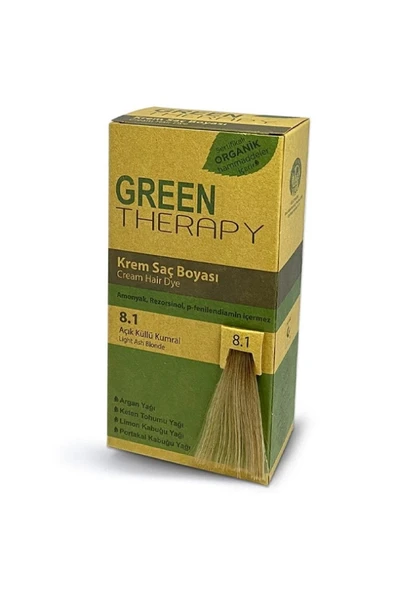 Green Therapy Krem Saç Boyası 8.1 Açık Küllü Kumral ürün görseli 1