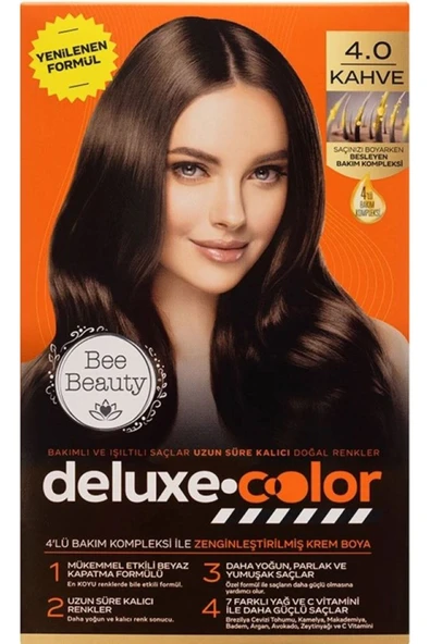 Bee Beauty Deluxe Color Kit Saç Boyası 4.0 Orta Kahve ürün görseli 1