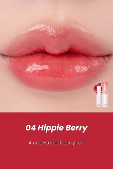 Romand Glasting Melting Balm Parlak Görünümlü Renk Veren Dudak Balmı 04 Hippie Berry (VİONİNE) ürün görseli 1